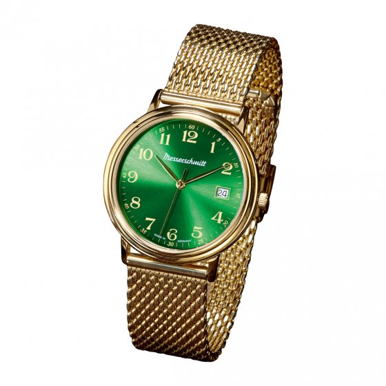 Montre homme dorée  "Green baron" 