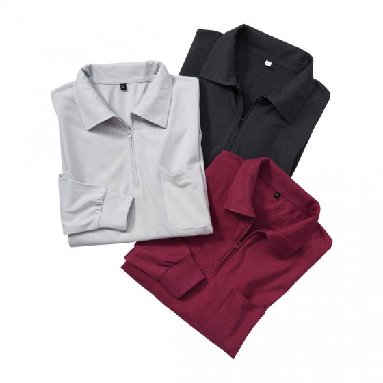 Polos jersey en lot de 3 XL | Anthracite#Bordeaux#Argent