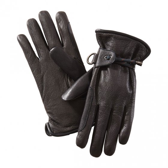 Gants de cuir avec lien de serrage 