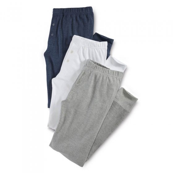 Caleçon long thermique Lot de 3 9 | Bleuchiné#Grisclairchiné#Blanc