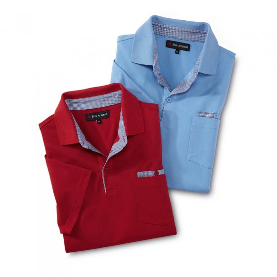 Polo de style sportif Lot de 2  XL | Bleuclair#Rouge