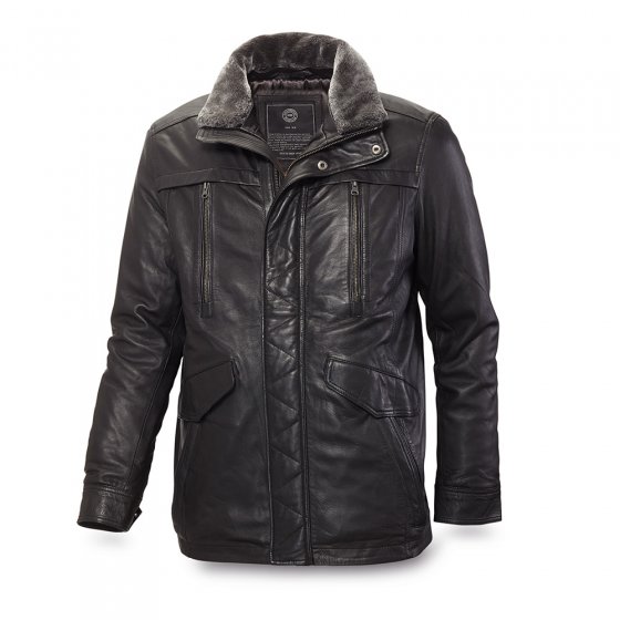 Veste en cuir nappa d'agneau 54 | Noir