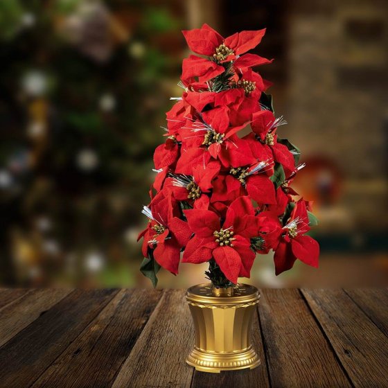 Poinsettia LED en forme de sapin 