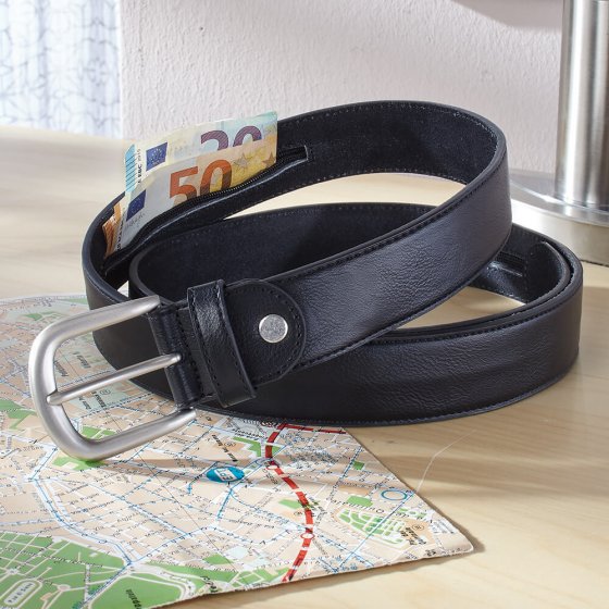 Ceinture en cuir avec compartiment secret 