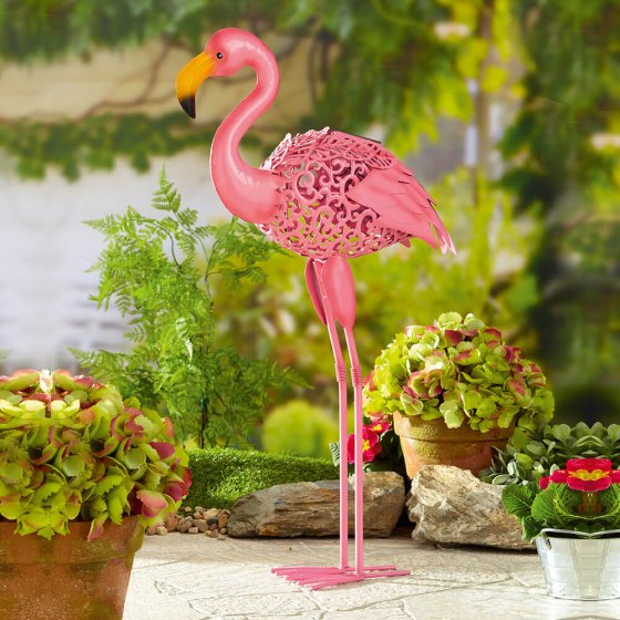 Flamant rose solaire pour le jardin 