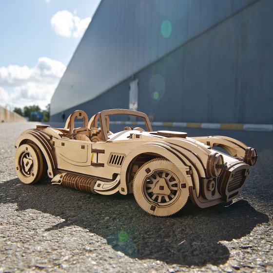 Voiture de course en bois - 16,5 cm