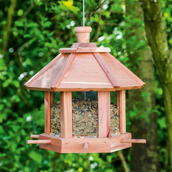 Mangeoire pour oiseaux en bois de cèdre 