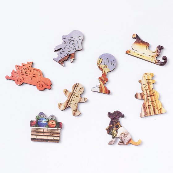 Puzzle en bois « Noël au coin du feu » 
