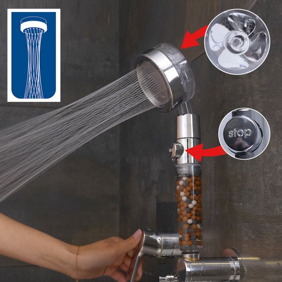 Pommeau de douche à filtre minéral 
