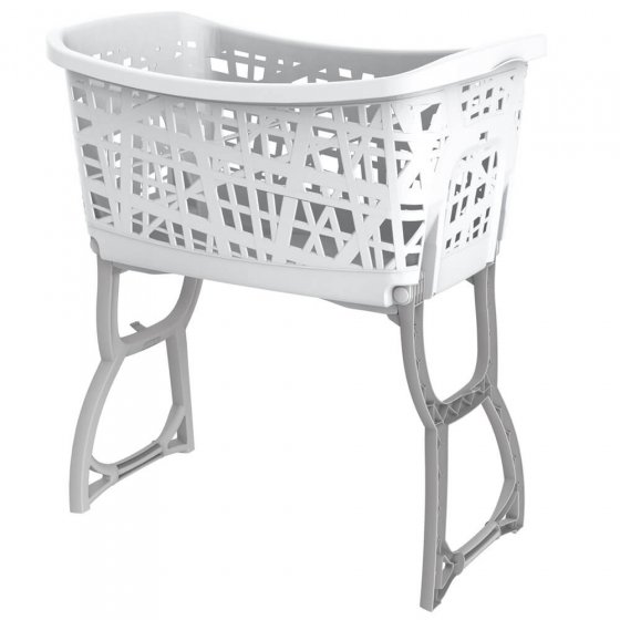 Panier à linge pieds escamotables