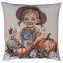 Housse de coussin "Fille citrouille" - 1