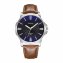 Montre pour homme avec bracelet en cuir noir - 1