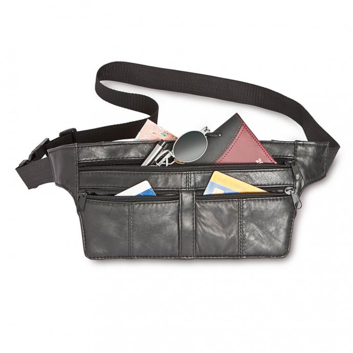 Sac-ceinture plat en cuir d’agneau