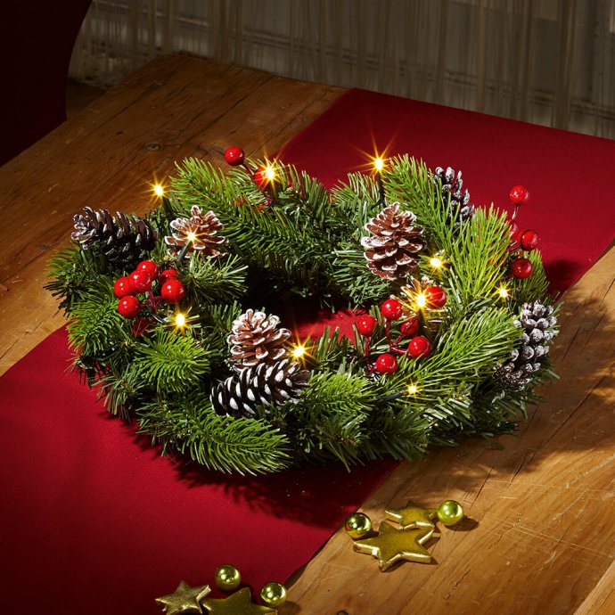 Couronne de Noël à LED