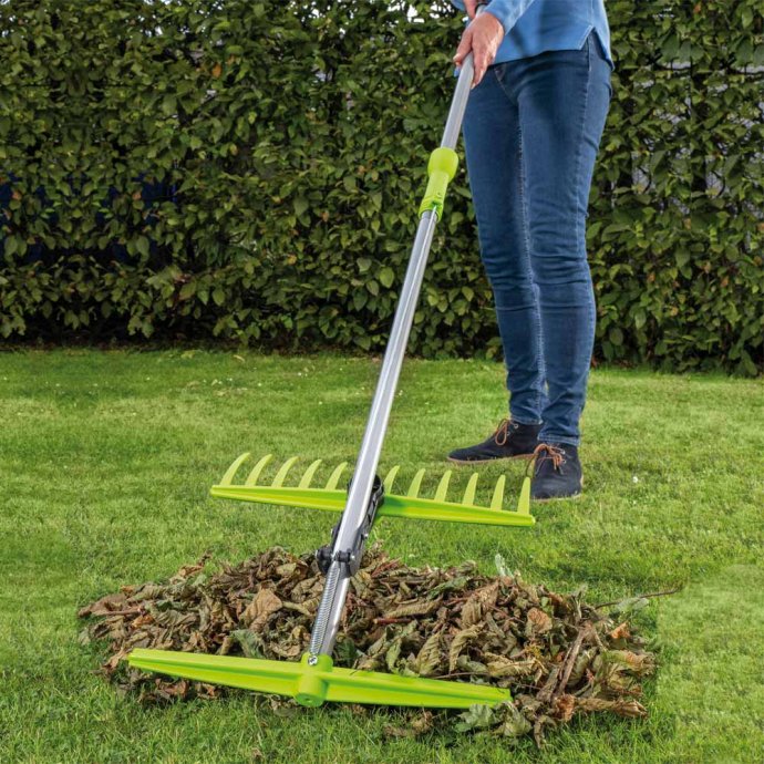 Râteau télescopique ramasse-feuilles