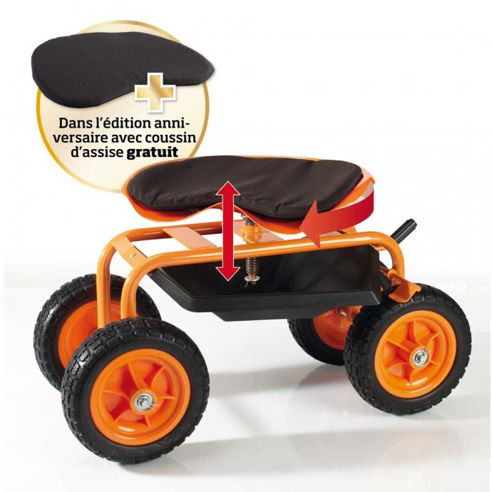 Siège de travail roulant avec frein