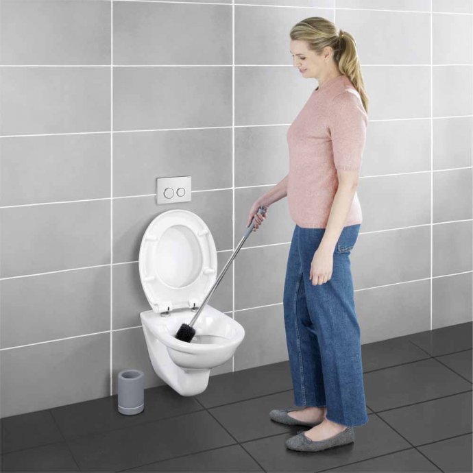 Brosse WC extra longue avec pot