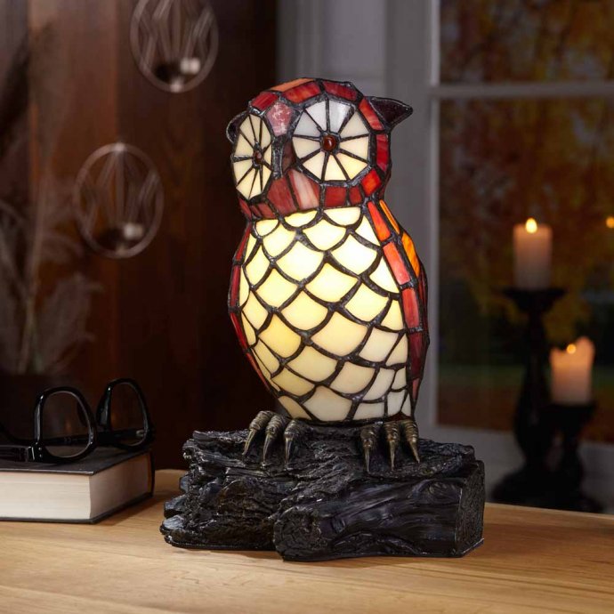 Lampe hibou style Tiffany