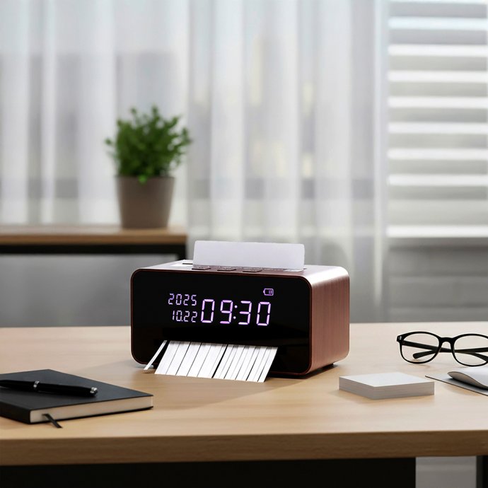 Destructeur de documents de bureau avec horloge