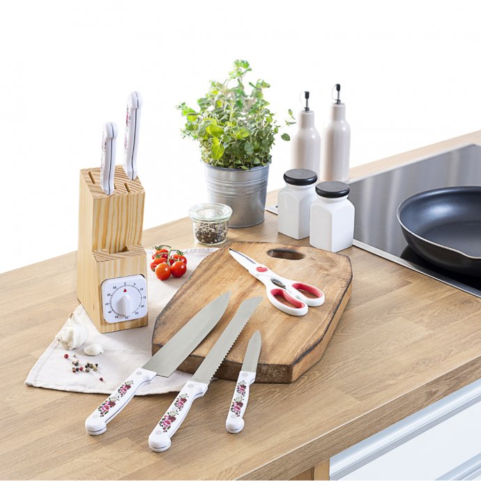 Bloc de couteaux "Roses"