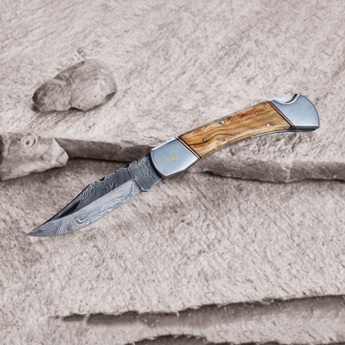 Couteau de poche damassé