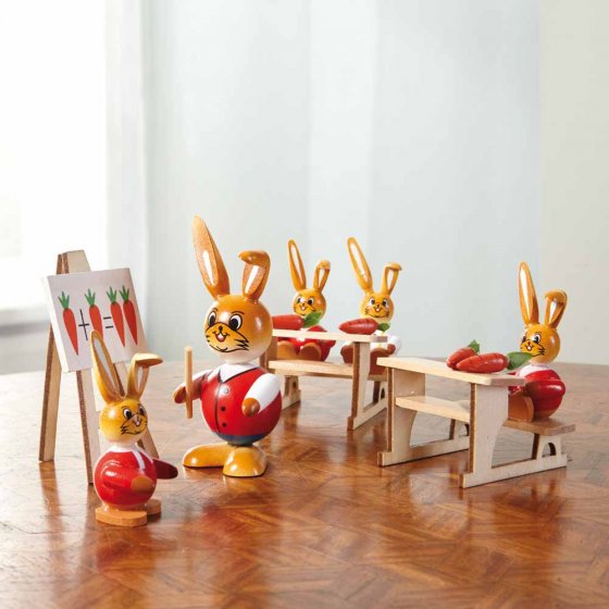 École des lapins en bois 