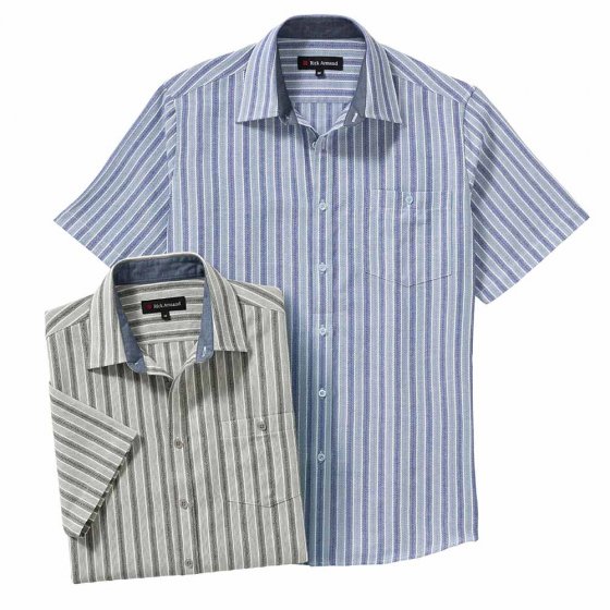 Chemise Jacquard en lot 3XL (47/48) | Bleu#Noir