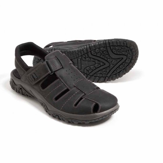 Sandales à velcro pour hommes 46 | Noir