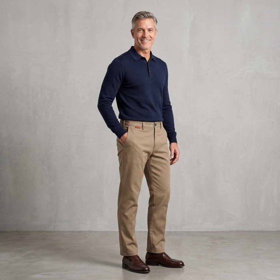 Pantalon en coton à taille élastiquée 