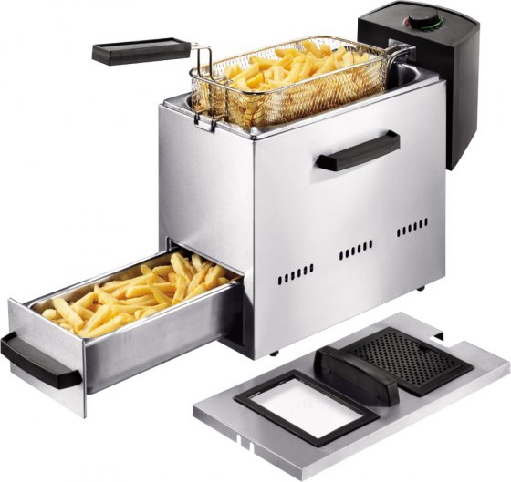 Friteuse 2-en-1 en acier inoxydable 