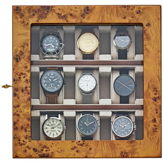 Vitrine pour montres en bois 