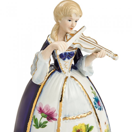 Boîte à musique en porcelaine "violoniste" 