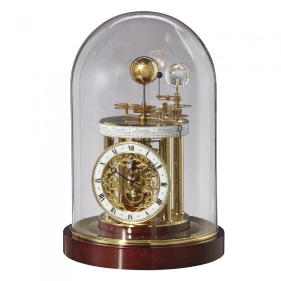 Pendule astrolabe laiton/acajou