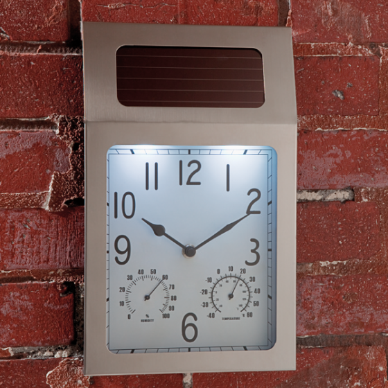 Horloge de jardin solaire 3 en 1 