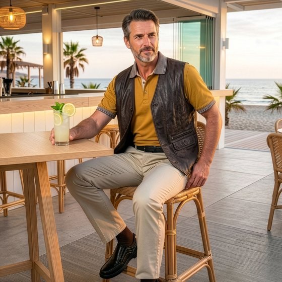 Gilet en cuir nappa d'agneau 60 | Marron