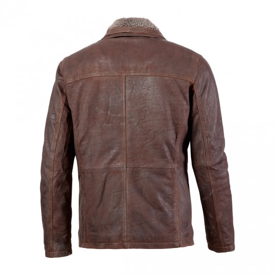 Veste d'hiver en cuir d'agneau