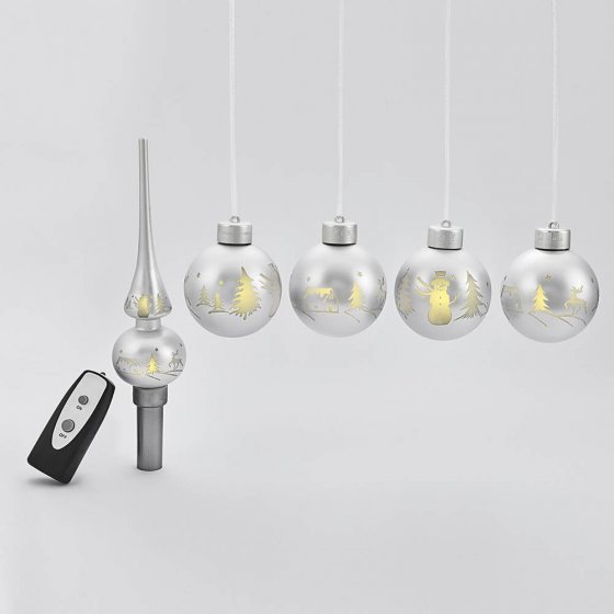 Boules de Noël à LED avec pointe de sapin