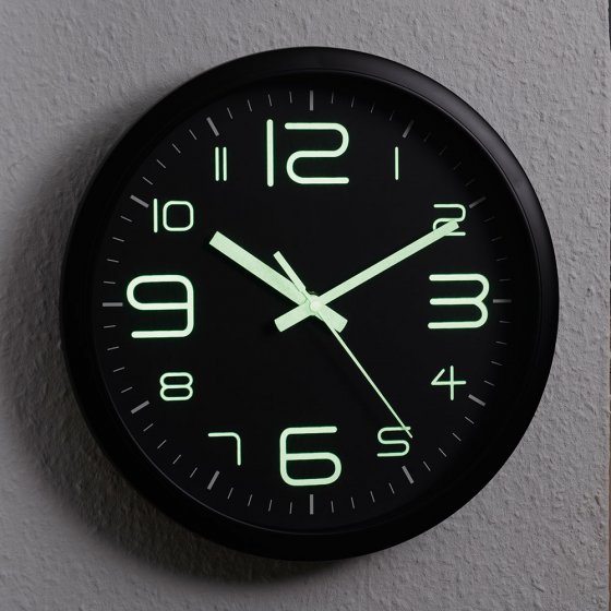 Horloge murale silencieuse luminescente 