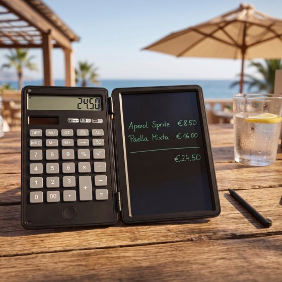 Tableau électronique avec calculatrice 