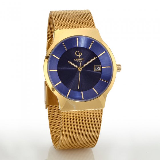 Montre solaire « Gold & Blue »