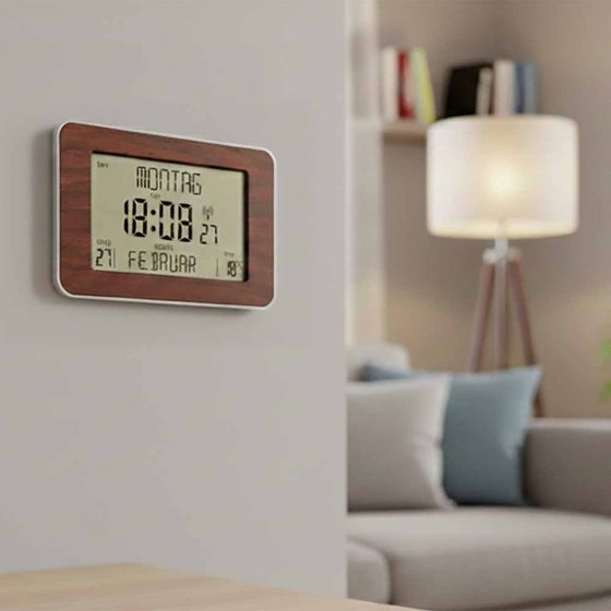 Horloge calendrier radiopilotée 