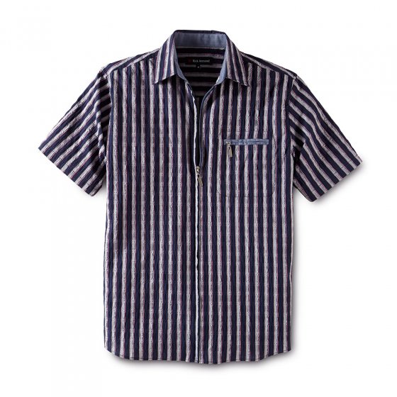 Chemise zippée en seersucker