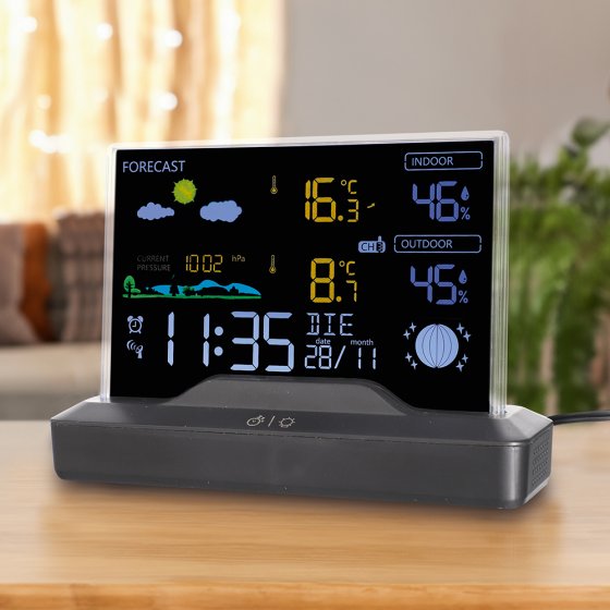 Station météo radiopilotée avec écran VA 