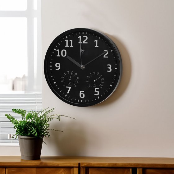 Horloge murale radiopilotée « thermo/hygro »