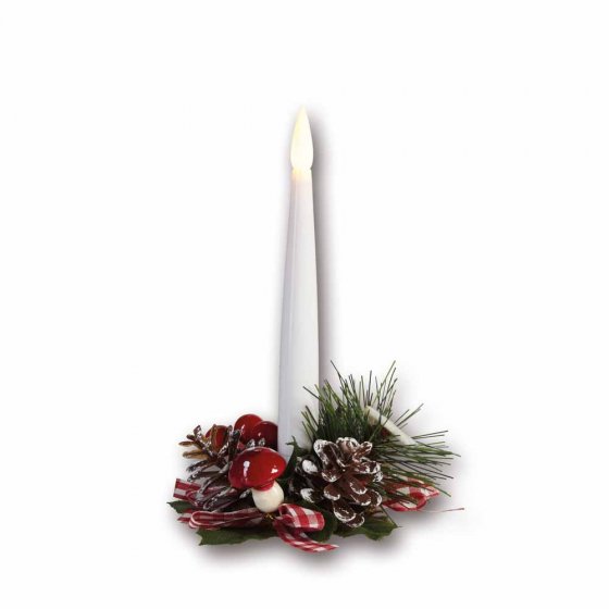 Bougies LED sur arrangement décoratif, lot de 2