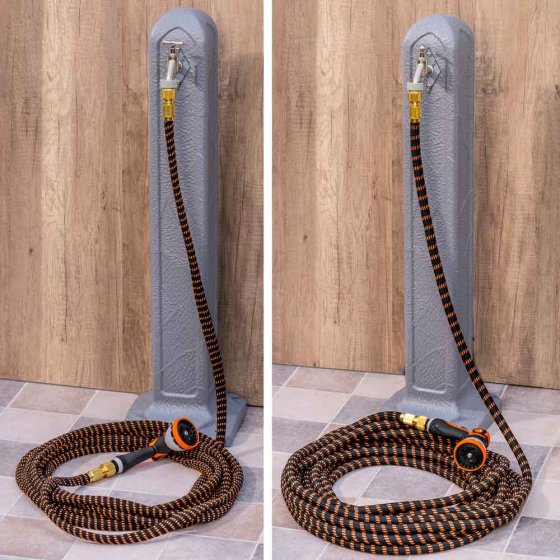 Tuyau d'arrosage extensible avec raccords en laiton 