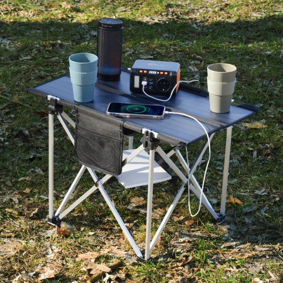 Table de camping pliante solaire