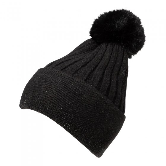 Bonnet tricoté avec paillettes Noir