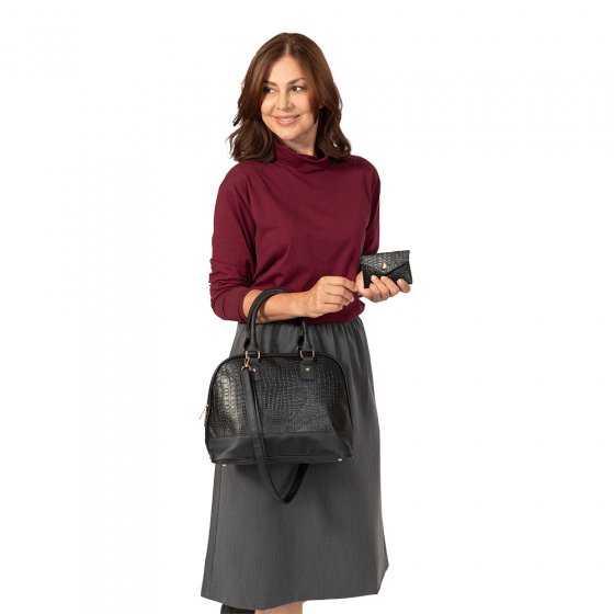 Sac à main en cuir avec portefeuille