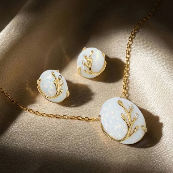 Parure de bijoux en opale 